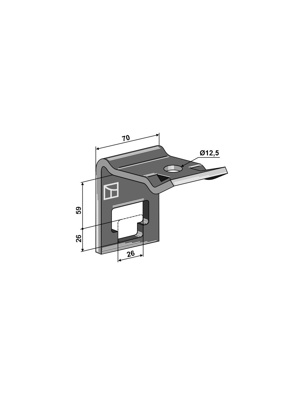 Bride de fixation pour dent 25 x 25
