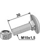 Boulon à tête bombée avec écrou à freinage int. adapt M10 x1,5x30 - 8.8