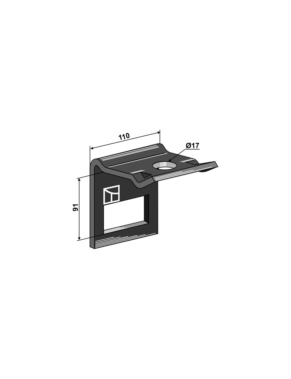 Bride de fixation pour dent 80 x 12