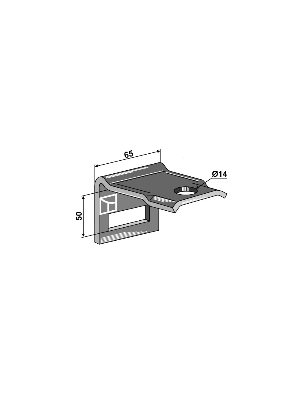 Bride de fixation pour dent 45 x 10