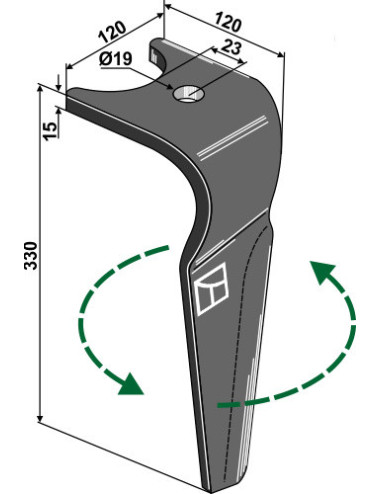 Dent pour herses rotatives,...