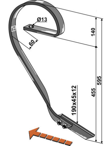 Dent niveleuse, modèle droit