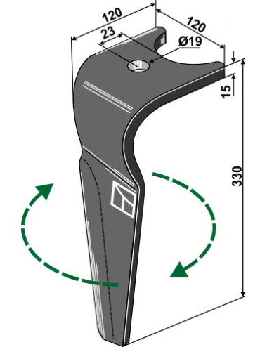 Dent pour herse rotative,...