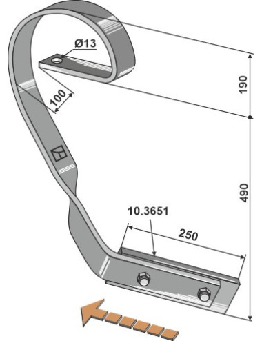 Dent niveleuse, modèle droit