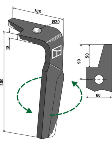 Dent pour herses rotatives,...