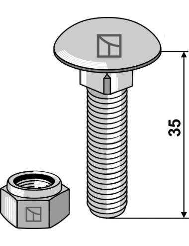 Boulon à tête bombée avec...