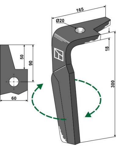 Dent pour herse rotative,...