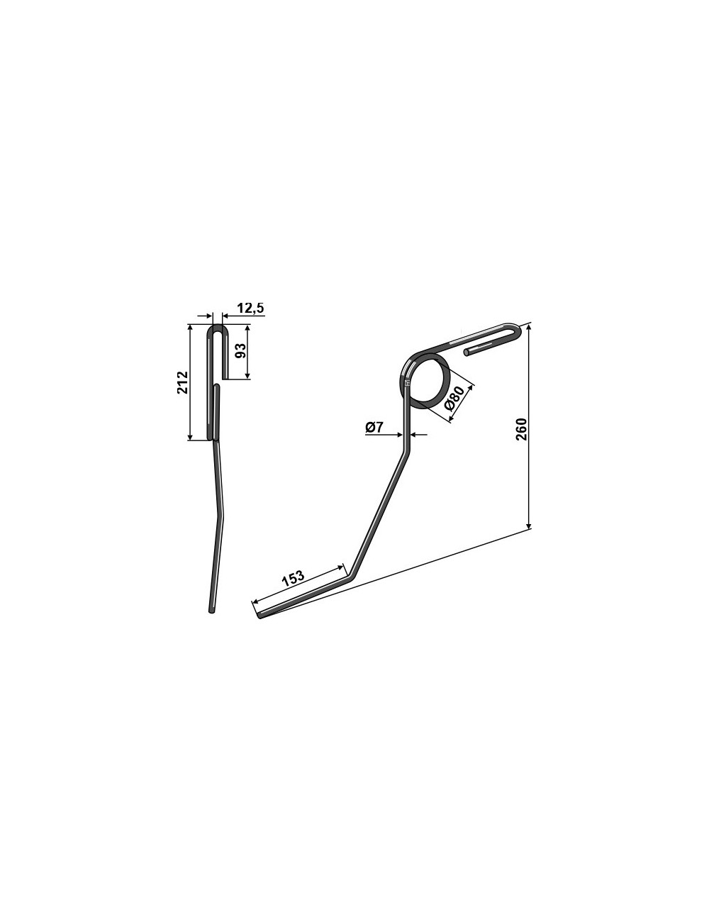 Griffe flexible - gauche