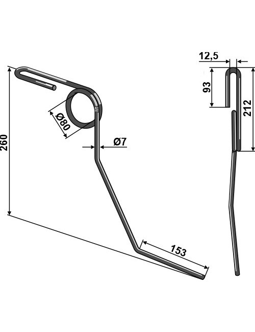 Griffe flexible - droite