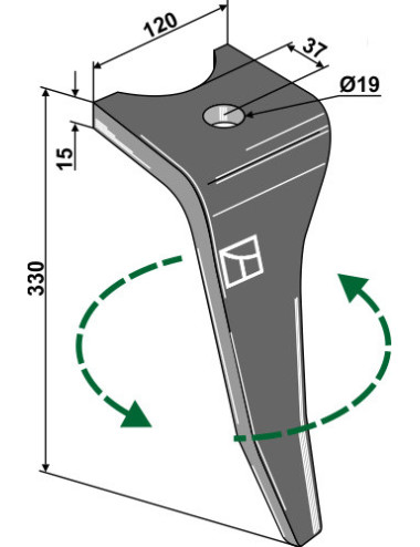 Dent pour herses rotatives,...