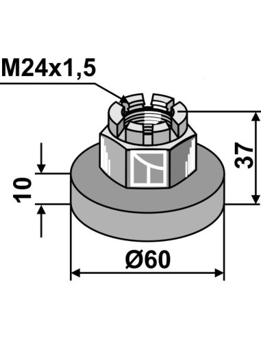Rondelle avec écrou à...