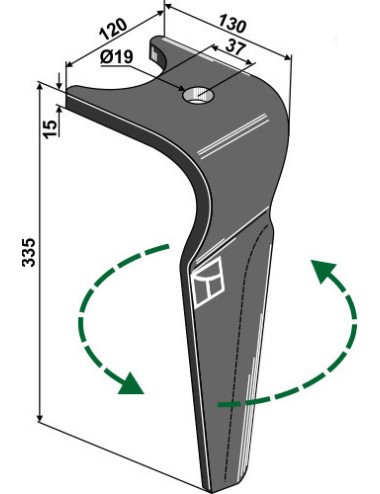 Dent pour herses rotatives,...