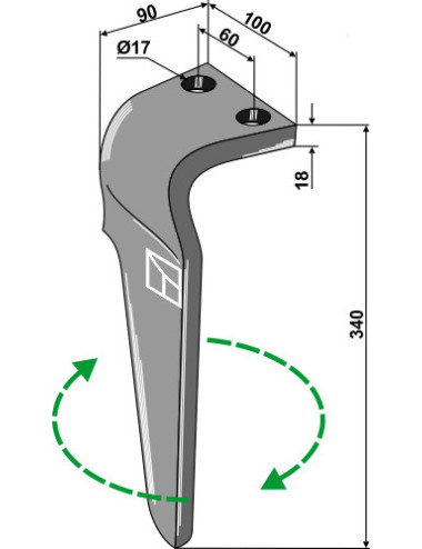 Dent pour herses rotatives,...