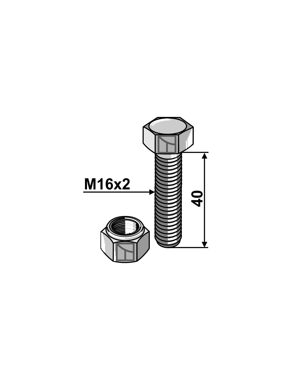 Boulon M16 x 40