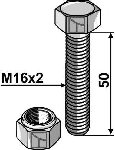 Boulon M16 x 50