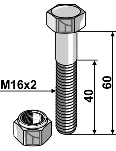 Boulon M16 x 60