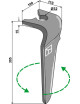 Dent pour herses rotatives, modèle gauche