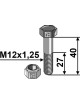 Boulon avec écrou à freinage interne - M12x1,25x40 - 12.9