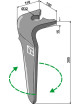 Dent pour herses rotatives, modèle droit