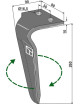 Dent pour herses rotatives, modèle droit