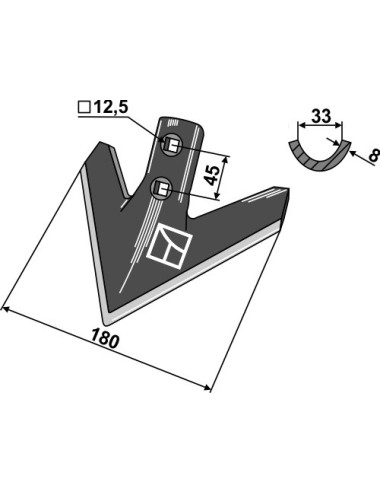 Soc triangulaire 180mm