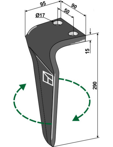 Dent pour herses rotatives,...