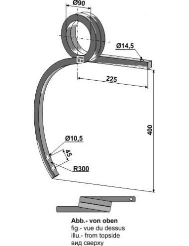 Dent double spire, droite