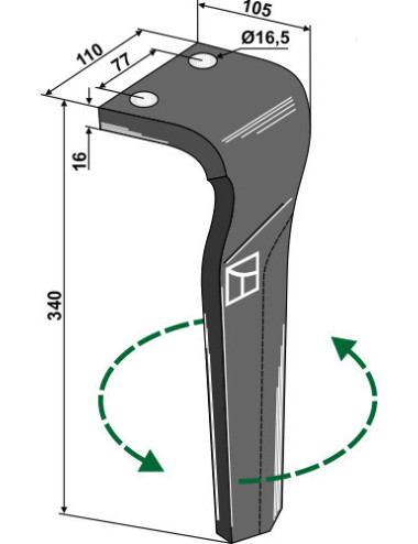 Dent pour herses rotatives,...