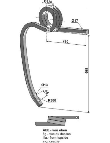 Dent double spire, droite