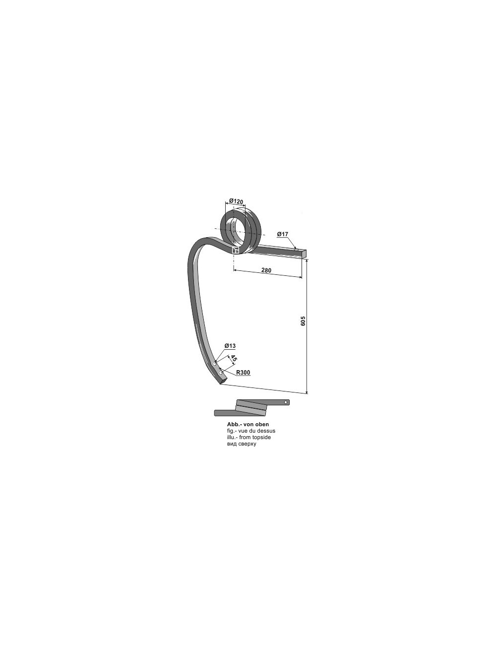 Dent double spire, droite