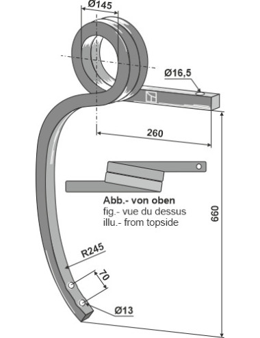 Dent double spire, droite