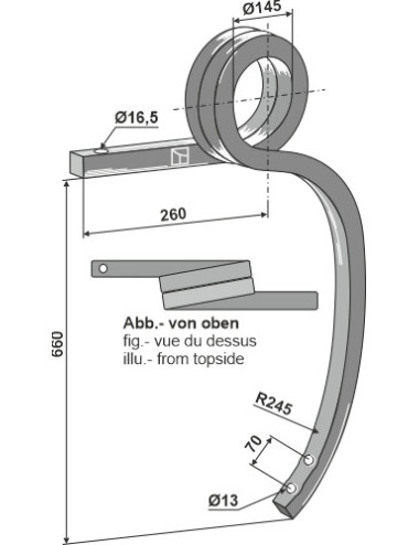 Dent double spire, gauche