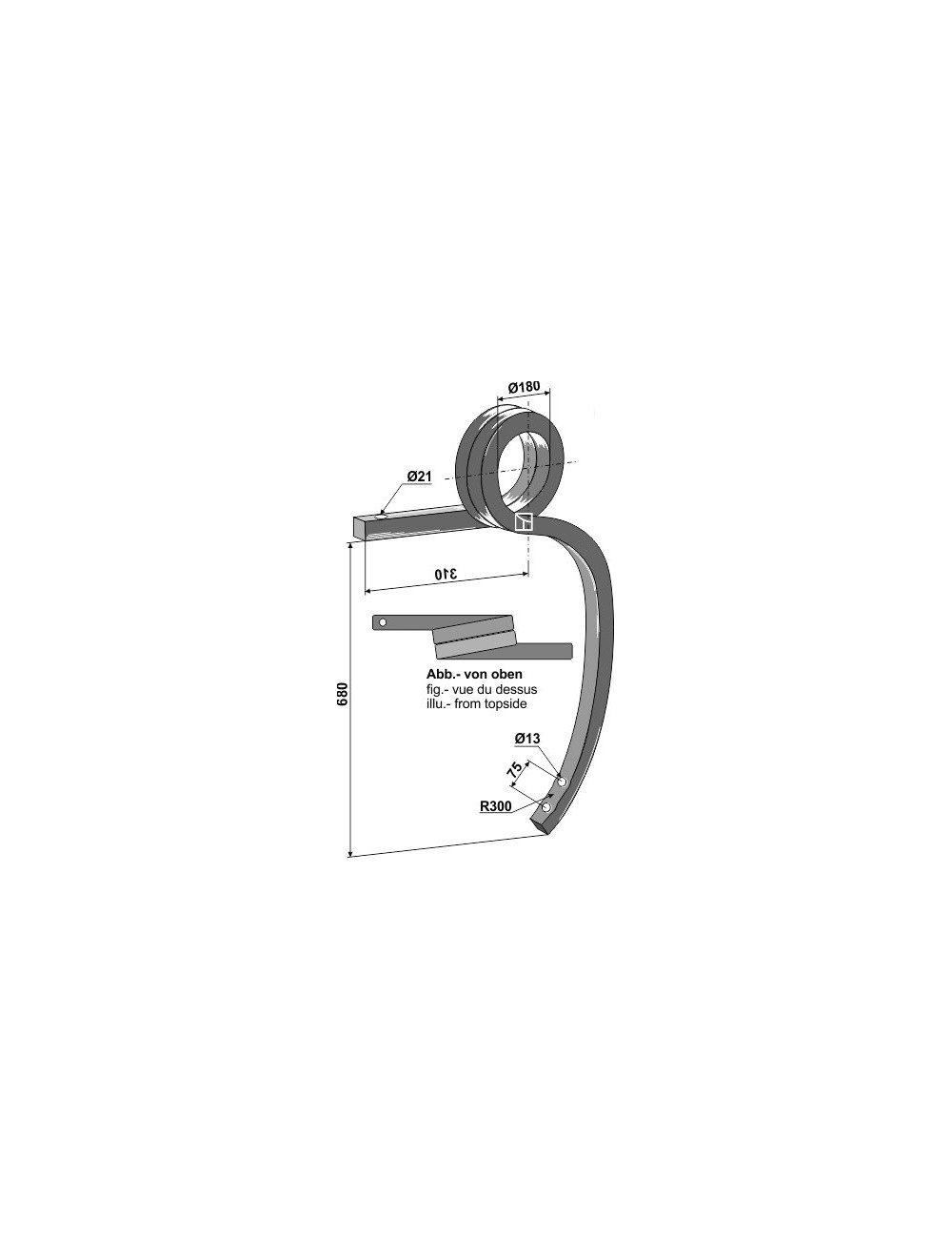 Dent double spire, gauche