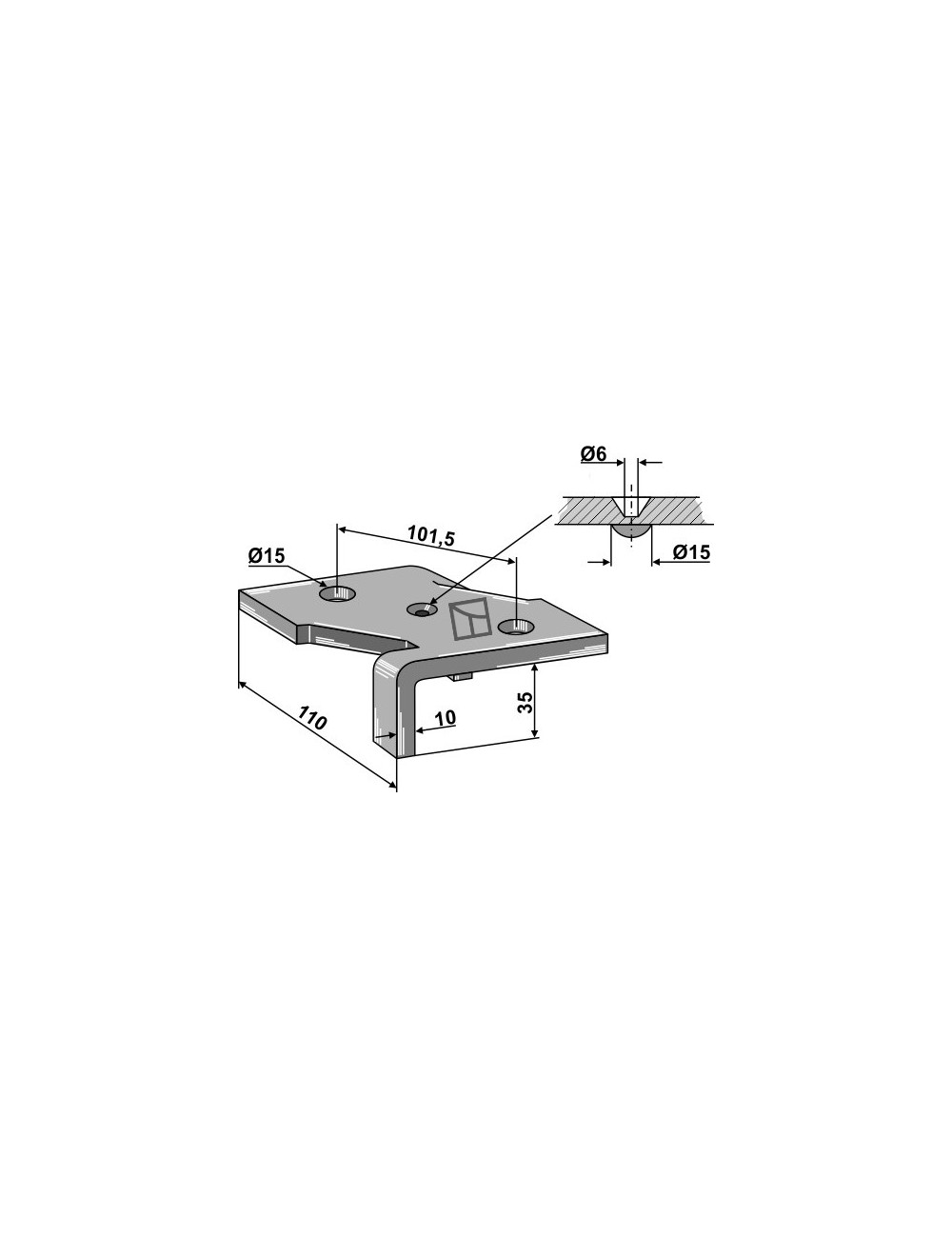 Bride de fixation pour 2 1/2 couche dent de cultivateur