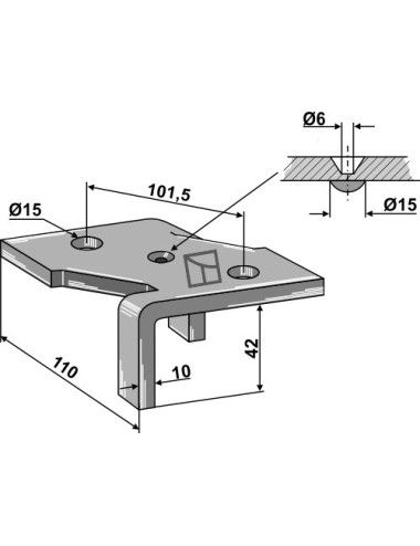 Bride de fixation pour 3 1/2 couche dent de cultivateur