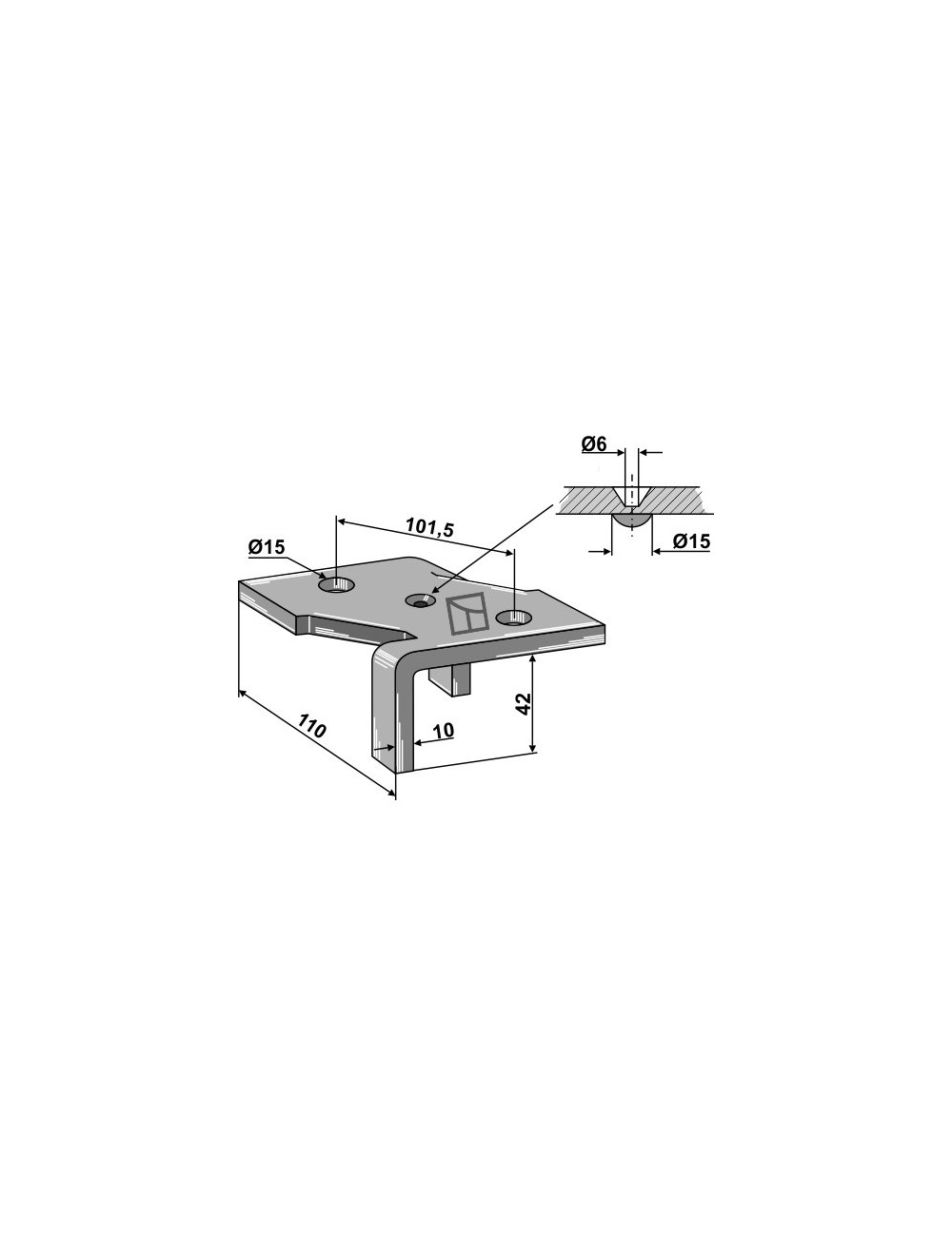 Bride de fixation pour 3 1/2 couche dent de cultivateur