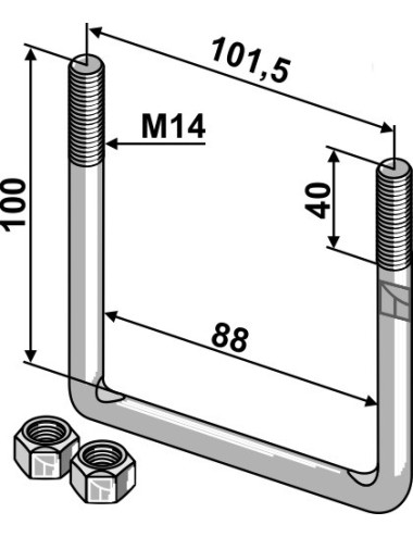 Boulon étrier - M14