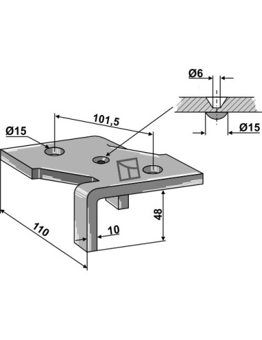 Bride de fixation pour 4 1/2 couche dent de cultivateur