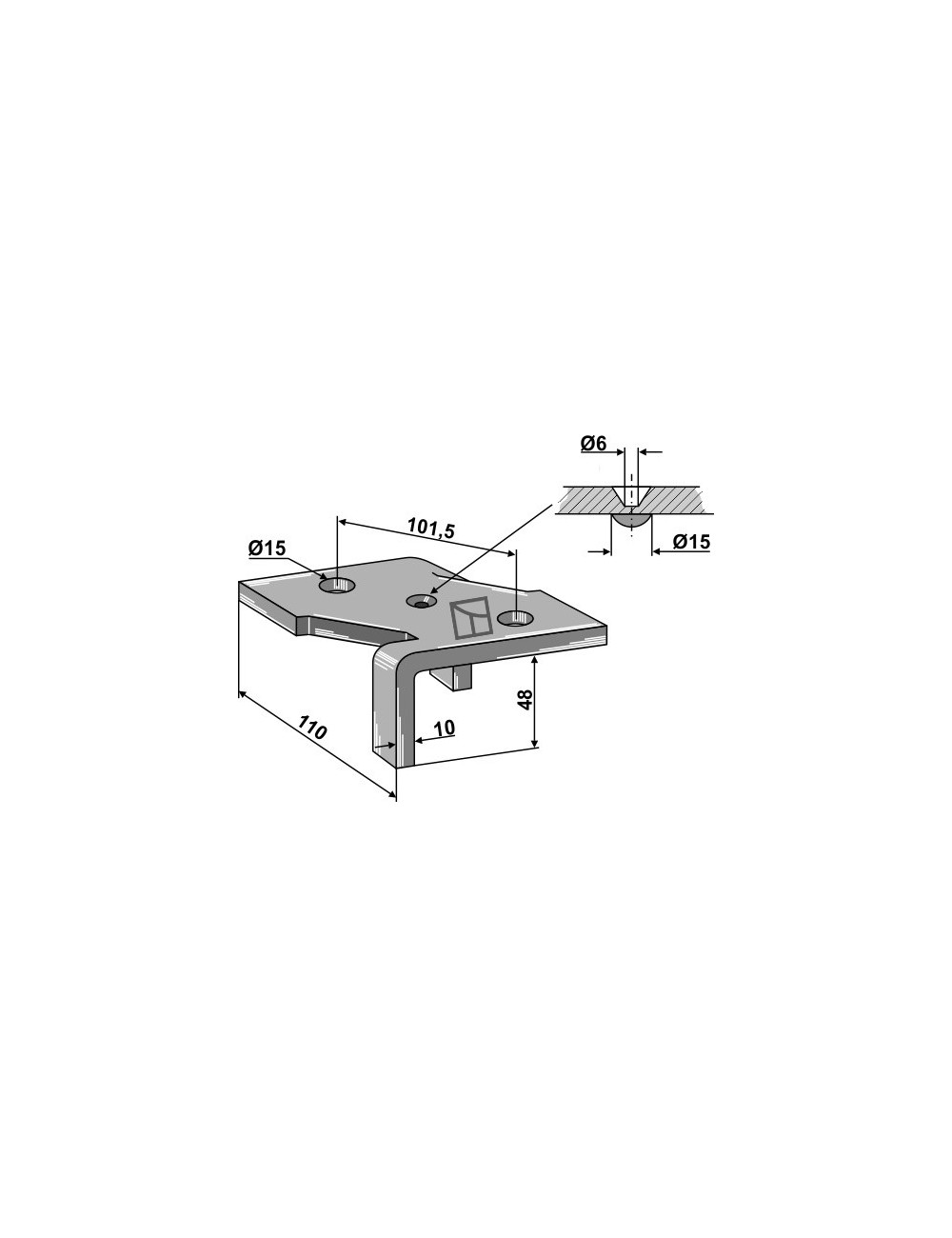 Bride de fixation pour 4 1/2 couche dent de cultivateur