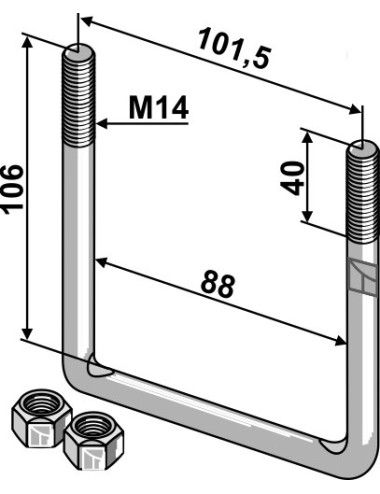 Boulon étrier - M14