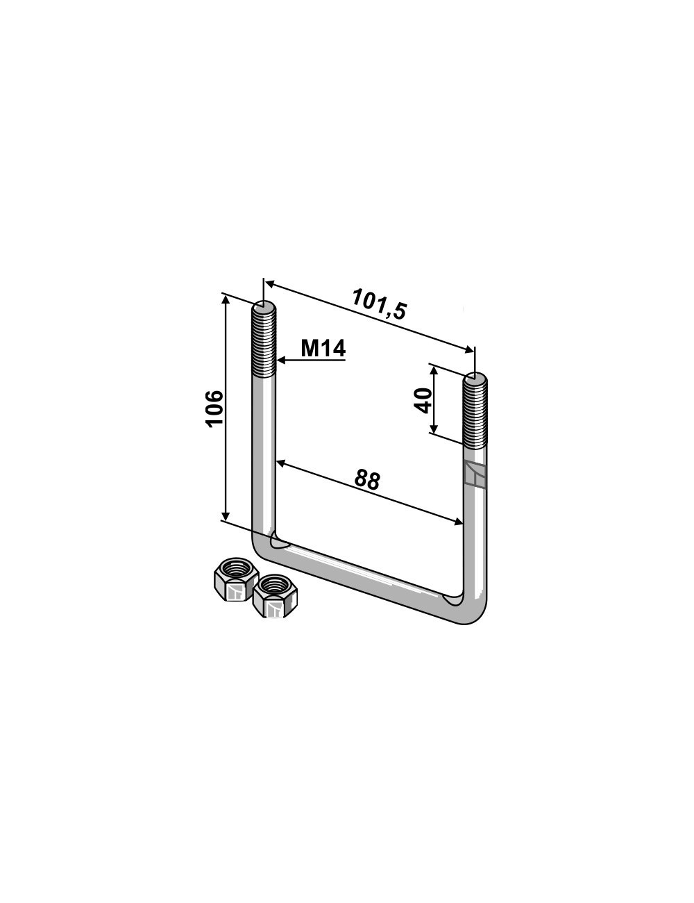 Boulon étrier - M14
