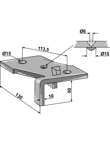 Bride de fixation pour 4 1/2 couche dent de cultivateur
