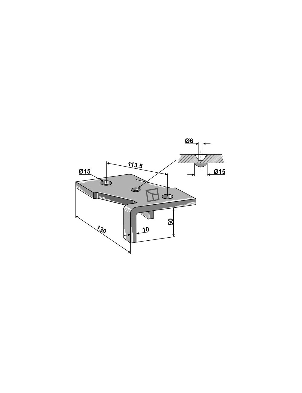 Bride de fixation pour 4 1/2 couche dent de cultivateur