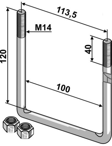 Boulon étrier - M14