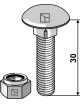 Boulon à tête bombée avec écrou à freinage int. adapt M8 x 1,25x30 - 8.8