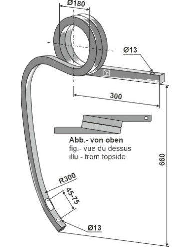 Dent double spire, droite