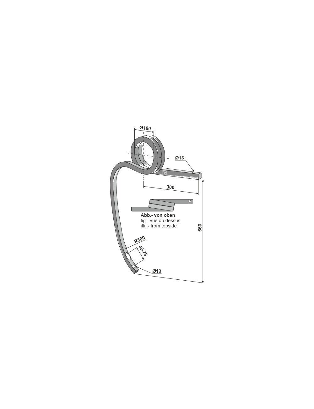 Dent double spire, droite