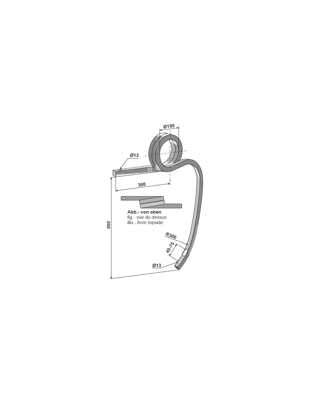 Dent double spire, gauche