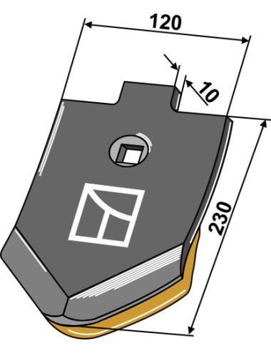 Pointe - Plaqué d´acier dur-côte envers