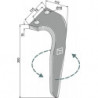 Dent pour herses rotatives, modèle gauche